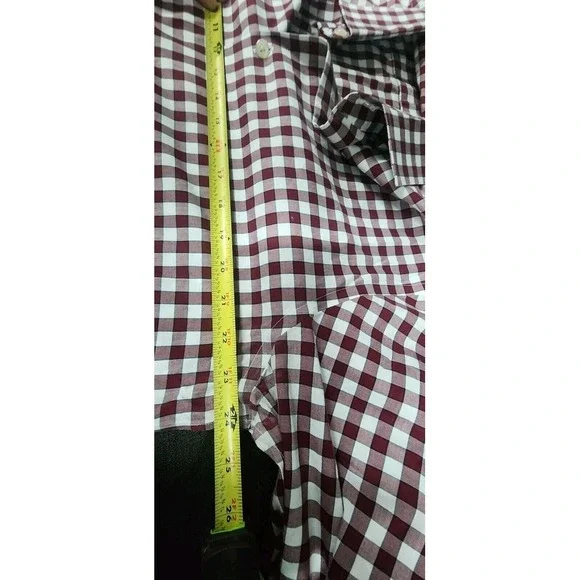 Banana Republic Men's Large Fit Camden Red Plaid Dress Shirt Button Up‎ New - Picture 11 of 11